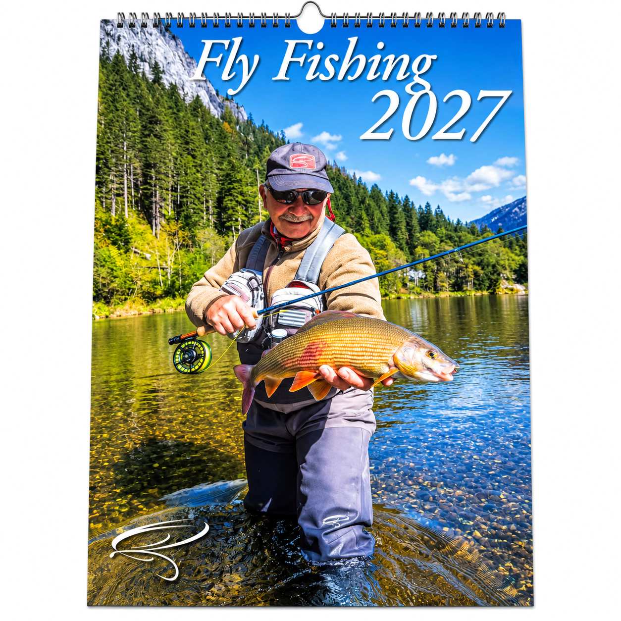 fischen, angler, fisch, see, kalender